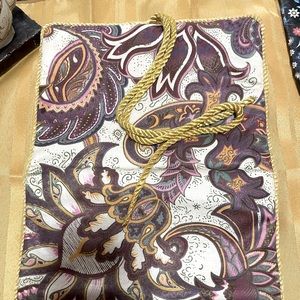 Elegant Paisley Jewelry Roll with Gold Cord